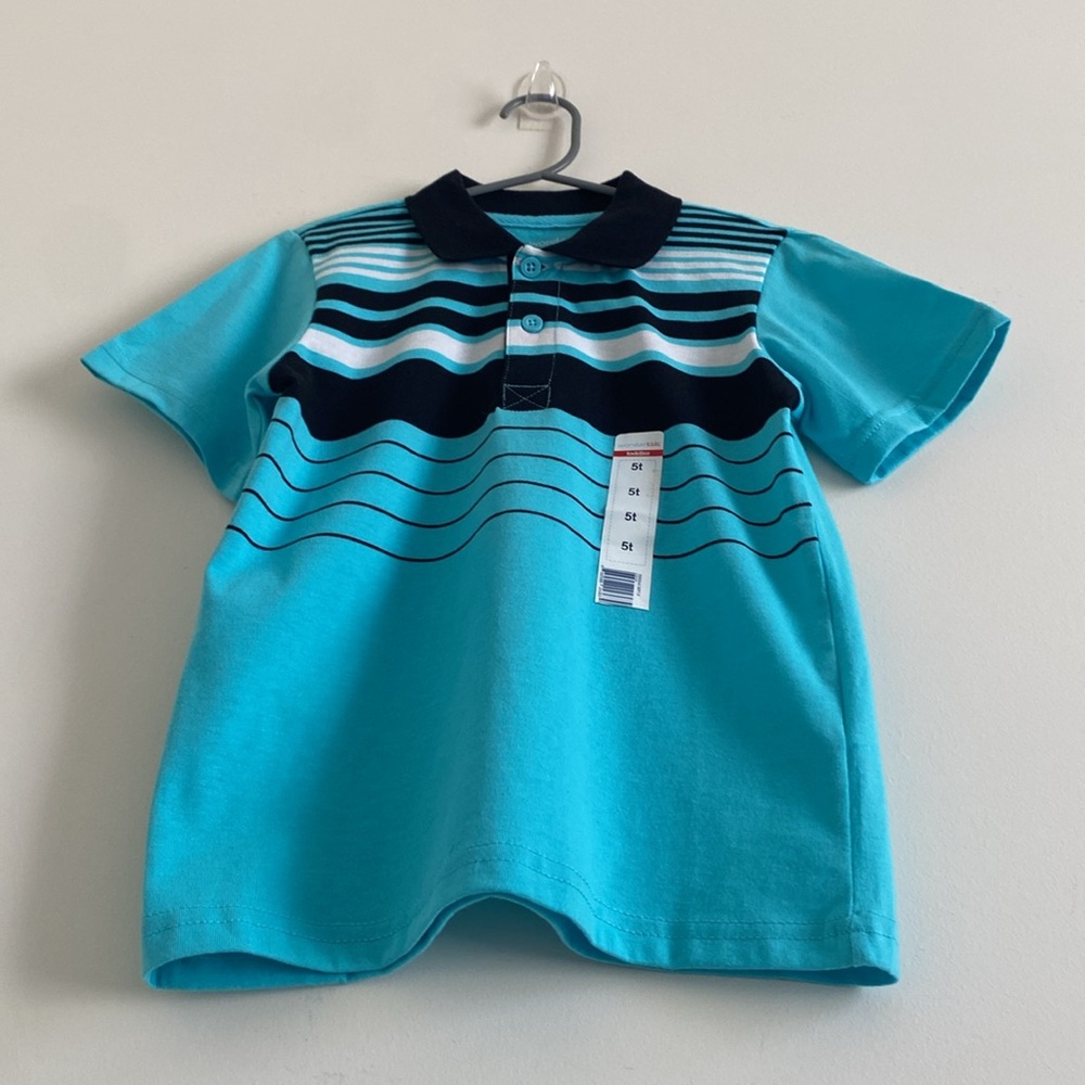 *NWT* Wonderkids Boys Short Sleeve Striped Collared Polo Shirt - Picture 7 of 10